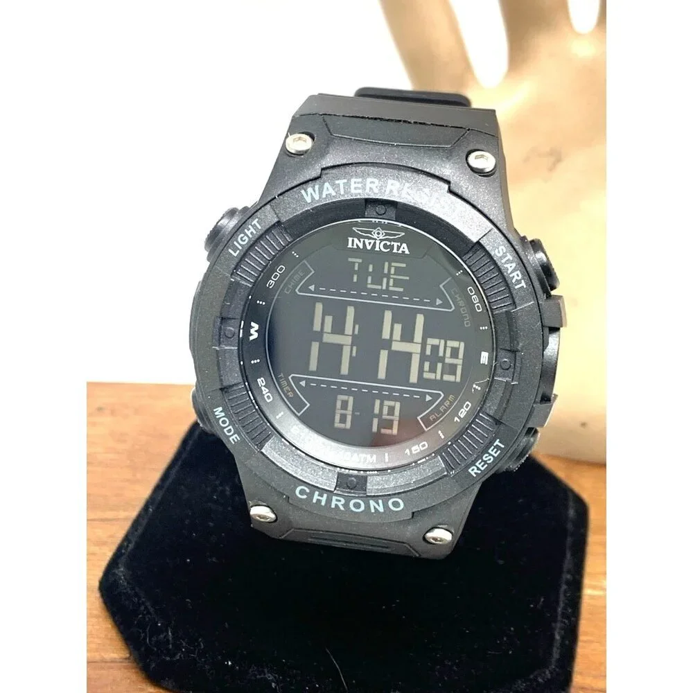 Invicta Racing Men's Watch 47523 Quartz Digital Sport Black Resin Strap 50mm